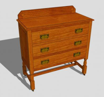 红木梳妆台SU模型下载_sketchup草图大师SKP模型