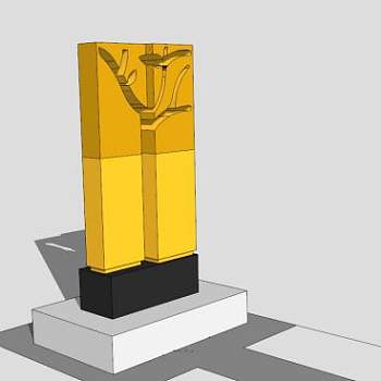 阿迪普拉雕塑SU模型下载_sketchup草图大师SKP模型