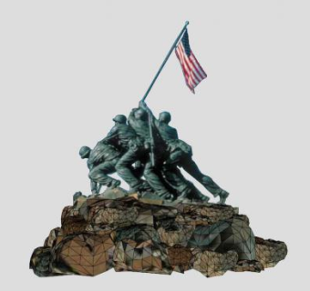 硫磺岛人物雕塑SU模型下载_sketchup草图大师SKP模型