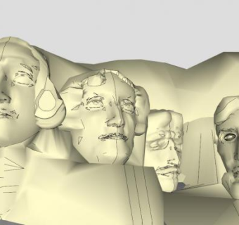 拉什莫尔山雕塑SU模型下载_sketchup草图大师SKP模型