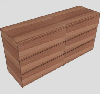 抽屉橡木柜子SU模型下载_sketchup草图大师SKP模型