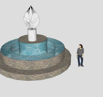 雕像喷泉艺术雕塑SU模型下载_sketchup草图大师SKP模型