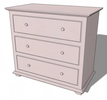 粉红色的斗柜SU模型下载_sketchup草图大师SKP模型