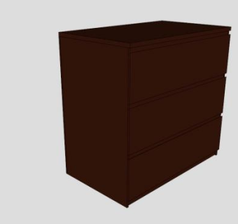 棕色抽屉柜SU模型下载_sketchup草图大师SKP模型