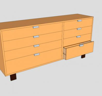 乔治纳尔逊抽屉柜SU模型下载_sketchup草图大师SKP模型
