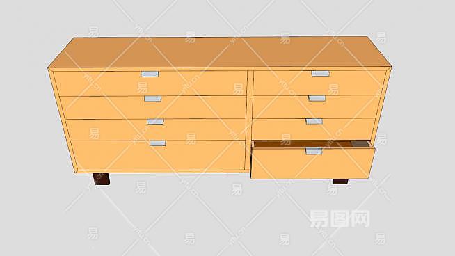 乔治纳尔逊抽屉柜su模型下载_sketchup草图大师skp模型