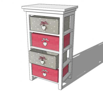 粉红色和暗灰褐色的柜子SU模型下载_sketchup草图大师SKP模型