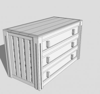 五斗橱框架SU模型下载_sketchup草图大师SKP模型