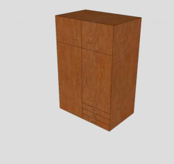 三个抽屉的橱柜SU模型下载_sketchup草图大师SKP模型