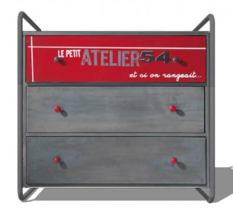 红色与灰色梳妆台SU模型下载_sketchup草图大师SKP模型