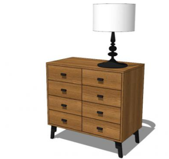 小型五斗柜SU模型下载_sketchup草图大师SKP模型