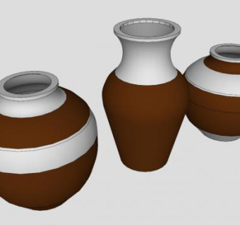 陶瓷罐子器皿SU模型下载_sketchup草图大师SKP模型