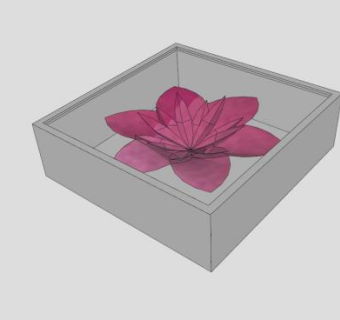 莲花框架挂画SU模型下载_sketchup草图大师SKP模型