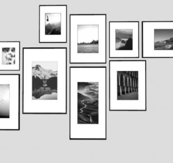 显示帧组成挂画SU模型下载_sketchup草图大师SKP模型