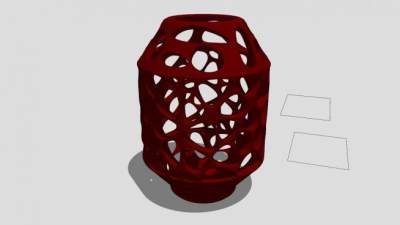 泰森多边形法花瓶SU模型下载_sketchup草图大师SKP模型