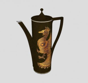 波特陶瓷咖啡壶SU模型下载_sketchup草图大师SKP模型