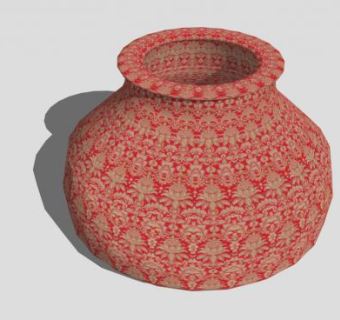 花纹仿古陶器器皿SU模型下载_sketchup草图大师SKP模型