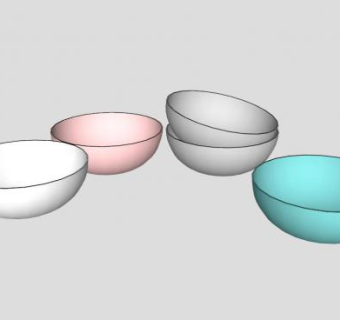 彩色陶瓷碗SU模型下载_sketchup草图大师SKP模型