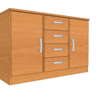 棕色五斗橱SU模型下载_sketchup草图大师SKP模型