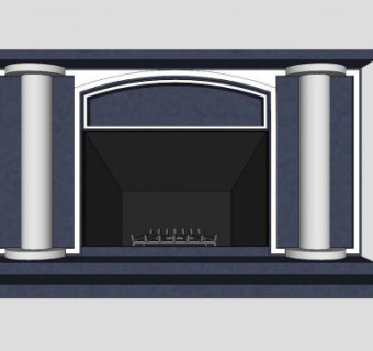 现代壁炉墙SU模型下载_sketchup草图大师SKP模型