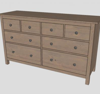 灰褐色八格抽屉柜SU模型下载_sketchup草图大师SKP模型