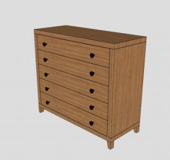 简单而优雅的抽屉柜SU模型下载_sketchup草图大师SKP模型