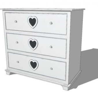 杉木梳妆台SU模型下载_sketchup草图大师SKP模型