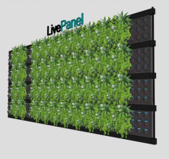 面板绿墙背景墙SU模型下载_sketchup草图大师SKP模型