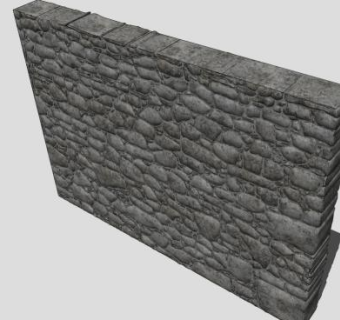 浅砌筑石头背景墙SU模型下载_sketchup草图大师SKP模型