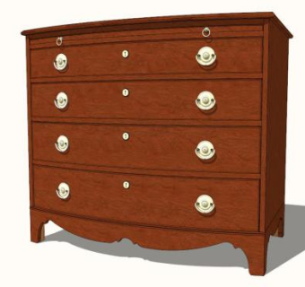 新英格兰弓前柜SU模型下载_sketchup草图大师SKP模型