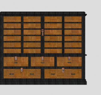 日本梳妆台SU模型下载_sketchup草图大师SKP模型