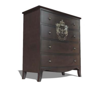 棕褐色五斗橱SU模型下载_sketchup草图大师SKP模型