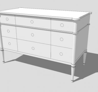 路易十六五斗橱SU模型下载_sketchup草图大师SKP模型