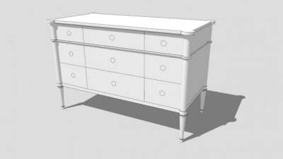 路易十六五斗橱SU模型下载_sketchup草图大师SKP模型