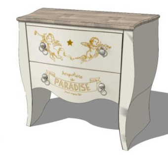 天使梳妆台SU模型下载_sketchup草图大师SKP模型