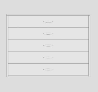 白色5个抽屉的斗柜SU模型下载_sketchup草图大师SKP模型