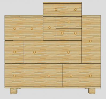 现代五斗橱SU模型下载_sketchup草图大师SKP模型