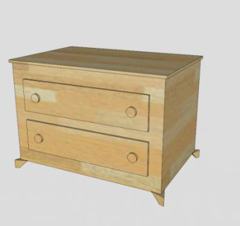 小型梳妆台SU模型下载_sketchup草图大师SKP模型