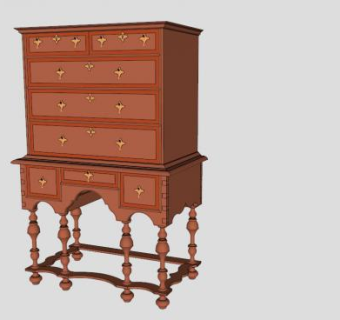 经典特色斗柜SU模型下载_sketchup草图大师SKP模型