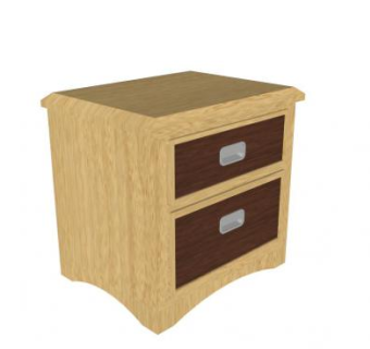 带2个抽屉的梳妆台SU模型下载_sketchup草图大师SKP模型