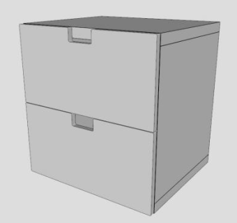 白色简约斗柜SU模型下载_sketchup草图大师SKP模型