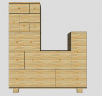 现代抽屉柜SU模型下载_sketchup草图大师SKP模型