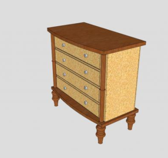 黄色现代斗柜SU模型下载_sketchup草图大师SKP模型