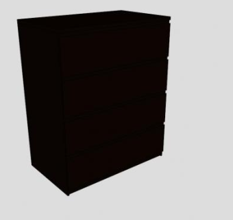 宜家黑褐色斗柜SU模型下载_sketchup草图大师SKP模型