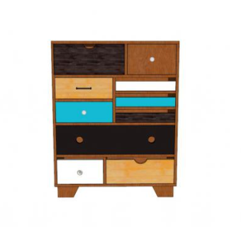 现代与古典风格五斗橱SU模型下载_sketchup草图大师SKP模型