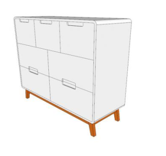 复古的抽屉柜SU模型下载_sketchup草图大师SKP模型