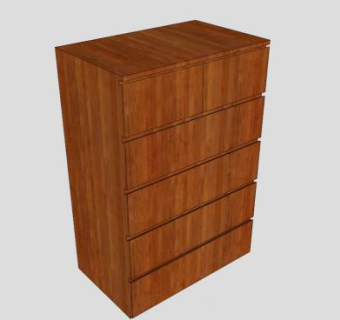 宜家橡木斗柜SU模型下载_sketchup草图大师SKP模型