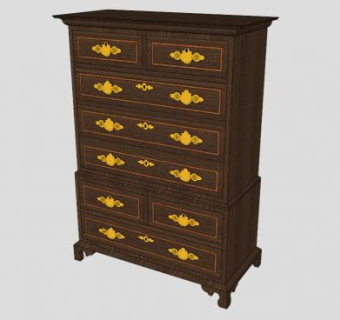 古董斗柜SU模型下载_sketchup草图大师SKP模型