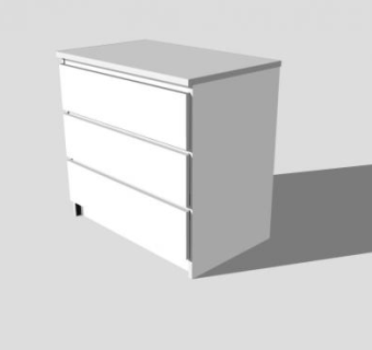 白色的宜家抽屉柜SU模型下载_sketchup草图大师SKP模型