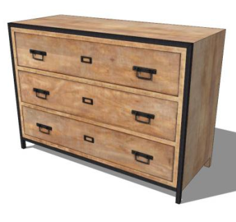 原木和金属斗柜SU模型下载_sketchup草图大师SKP模型